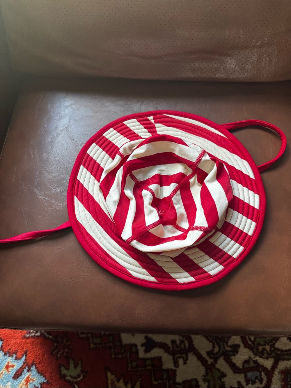 Hanna Andersson Red and White Striped Toddler Sun Hat